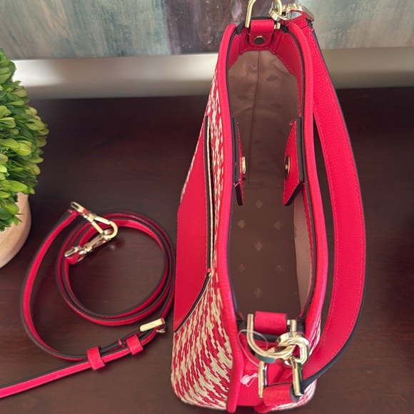 KATE SPADE ♠️ New York "Darcy"🩷PINK🩷WOVEN HOUNDSTOOTH SMALL BUCKET BAG🌟LIKE NEW🌟 - Picture 11 of 17
